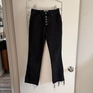 Black High-Waisted Button-Fly Jeans